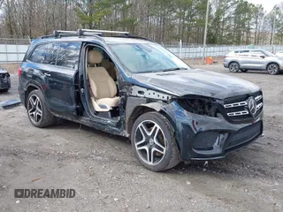 2019 Mercedes-Benz GLS 550 with VIN 4JGDF7DEXKB206377, listed as a IAAI auction lot 41263503 with 83,842 mi miles and . Bid and sale history available at DreamBid. Image 1.