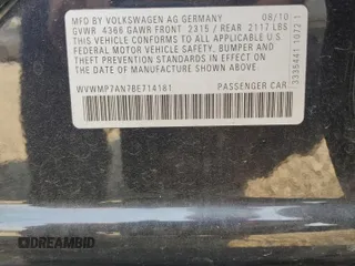 2011 Volkswagen CC Sport with VIN WVWMP7AN7BE714181, listed as a Copart auction lot 70090194 with 96,123 mi miles and Salvage Title. Bid and sale history available at DreamBid. Image 14.
