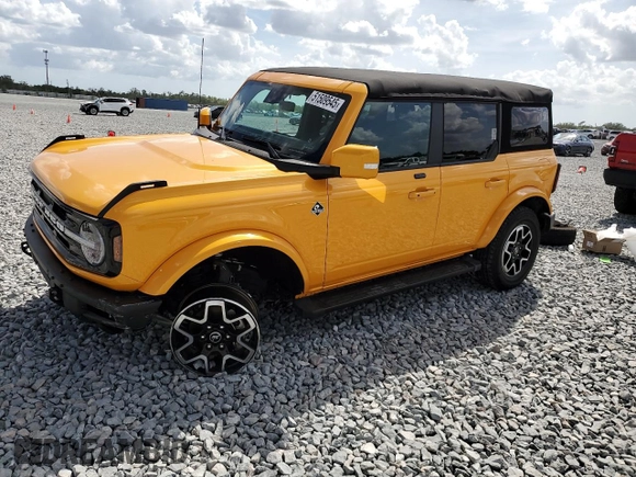 2021 Ford Bronco with VIN 1FMEE5BP5MLA90132, listed as a Copart auction lot 51509545 with 22,742 mi miles and Salvage Title. Bid and sale history available at carsss.com. Image 1.