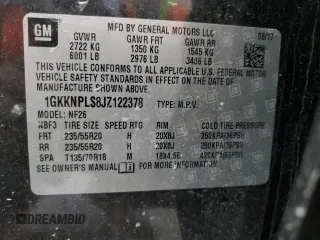 2018 GMC Acadia Denali with VIN 1GKKNPLS8JZ122378, listed as a Copart auction lot 53789415 with 91,334 mi miles and Salvage title. Bid and sale history available at DreamBid. Image 13.