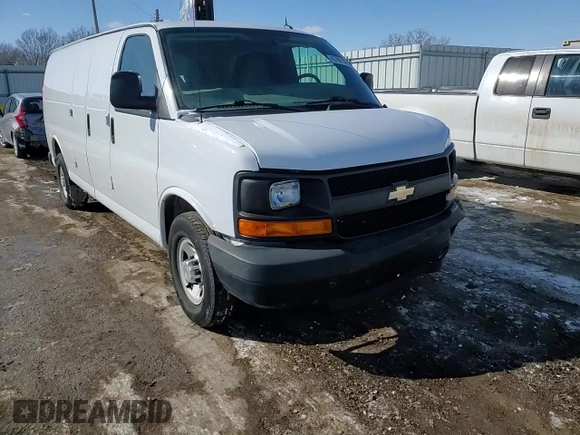 2014 Chevrolet Express Cargo Van with VIN 1GCWGGFA9E1105801, listed as a Copart auction lot 45789185 with 117,119 mi miles and Salvage Title. Bid and sale history available at carsss.com. Image 12.