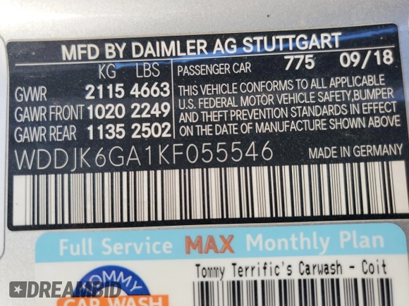 2019 Mercedes-Benz SL 450 z VIN WDDJK6GA1KF055546, wystawiony jako Copart lot #54183035 z przebiegiem 23 765 mil mil oraz Szkoda całkowita • Salvage title. Historia ofert i sprzedaży dostępna na DreamBid. Obrazek 13.