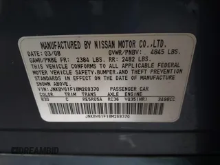 2008 Infiniti G35 Sedan x with VIN JNKBV61F18M269370, listed as a IAAI auction lot 41863104 with 246,197 mi miles. Bid and sale history available at carsss.com. Image 9.