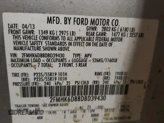 2013 Ford Flex Limited with VIN 2FMHK6D88DBD39430, listed as a Copart auction lot 44195575 with 155,051 mi miles and Clean Title. Bid and sale history available at carsss.com. Image 14.