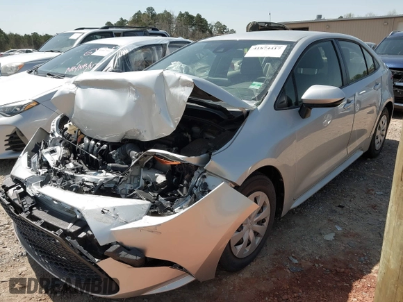 2020 Toyota Corolla L with VIN JTDDPRAE1LJ008277, listed as a IAAI auction lot 41874417 with 24,419 mi miles. Bid and sale history available at carsss.com. Image 2.