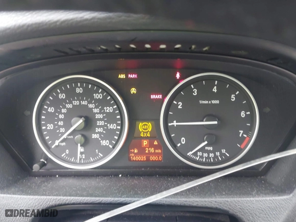 2009 BMW X5 30i with VIN 5UXFE43599L268484, listed as a IAAI auction lot 41656318 with 140,025 mi miles. Bid and sale history available at carsss.com. Image 7.