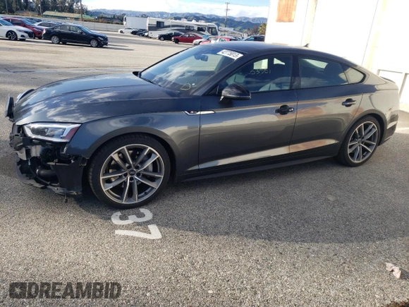 2019 Audi A5 Sportback Premium Plus with VIN WAUENCF5XKA007138, listed as a Copart auction lot 42775813 with 53,501 mi miles. Bid and sale history available at carsss.com. Image 1.