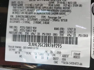 2011 Lincoln MKZ with VIN 3LNHL2GC2BR769295, listed as a IAAI auction lot 41977083 with 103,037 mi miles. Bid and sale history available at carsss.com. Image 9.