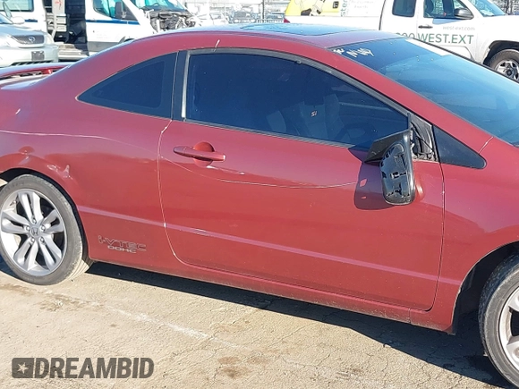 2008 Honda Civic Cpe Si with VIN 2HGFG21558H705042, listed as a IAAI auction lot 41878776 with 1 mi miles. Bid and sale history available at carsss.com. Image 6.