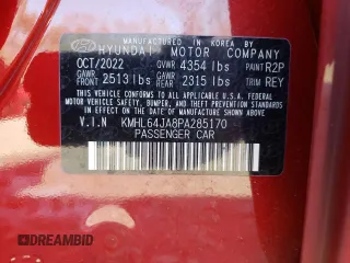 2023 Hyundai Sonata SEL with VIN KMHL64JA8PA285170, listed as a Copart auction lot 48791475 with 17,028 mi miles and Salvage Title. Bid and sale history available at DreamBid. Image 14.