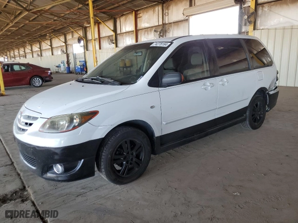 2004 Mazda MPV LX with VIN JM3LW28A540517263, listed as a Copart auction lot 74278184 with 221,902 mi miles and Salvage Title. Bid and sale history available at carsss.com. Image 1.
