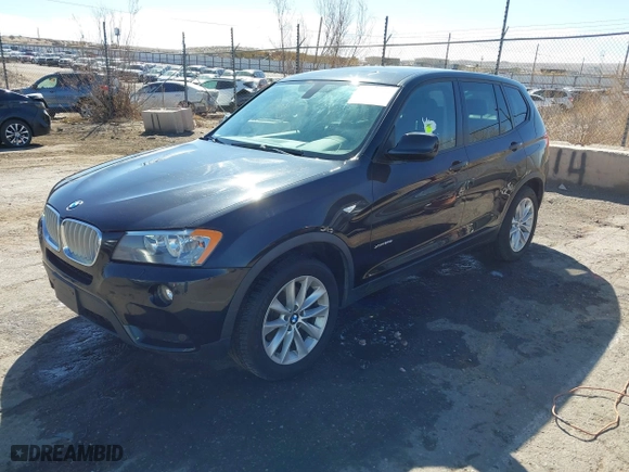 2013 BMW X3 xDrive28i with VIN 5UXWX9C51D0A28303, listed as a IAAI auction lot 41794983 with 98,123 mi miles. Bid and sale history available at carsss.com. Image 2.