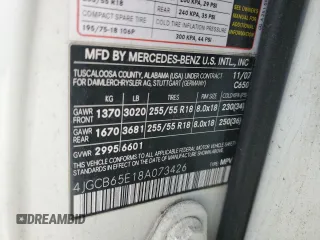 2008 Mercedes-Benz R 3.5L with VIN 4JGCB65E18A073426, listed as a Copart auction lot 58459564 with 122,803 mi miles and Clean Title. Bid and sale history available at carsss.com. Image 12.