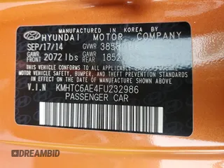 2015 Hyundai Veloster Turbo z VIN KMHTC6AE4FU232986, wystawiony jako Copart lot #55335565 z przebiegiem 127 466 mil mil oraz Szkody całkowita. Historia ofert i sprzedaży dostępna na DreamBid. Obrazek 12.