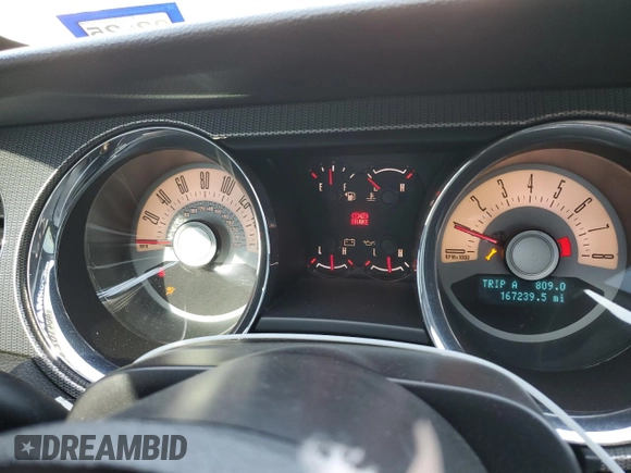 2012 Ford Mustang GT Premium with VIN 1ZVBP8CF7C5271581, listed as a Copart auction lot 46416255 with 167,239 mi miles and Salvage Title. Bid and sale history available at DreamBid. Image 9.