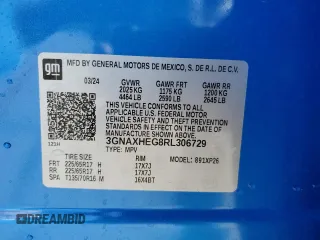 2024 Chevrolet Equinox LS with VIN 3GNAXHEG8RL306729, listed as a Copart auction lot 82551554 with 18,316 mi miles and Clean Title. Bid and sale history available at DreamBid. Image 14.