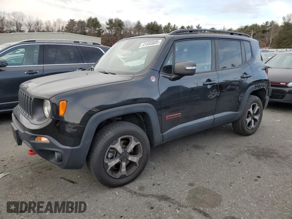 2019 Jeep Renegade Trailhawk z VIN ZACNJBC19KPK06415, wystawiony jako Copart lot #41493805 z przebiegiem 64 239 mil mil oraz Szkoda całkowita • Salvage title. Historia ofert i sprzedaży dostępna na DreamBid. Obrazek 1.
