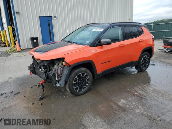 2018 Jeep Compass Trailhawk с VIN 3C4NJDDB5JT483091, выставлен на аукционе Copart как лот 55607835 с пробегом 76 066 миль миль и Списание • Salvage title. История ставок и продаж доступна на DreamBid. Изображение 1.