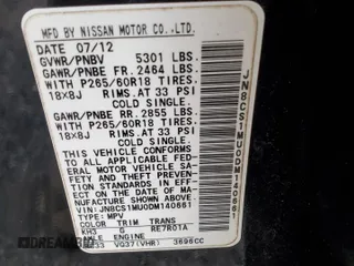 2013 Infiniti FX with VIN JN8CS1MU0DM140661, listed as a Copart auction lot 56652205 with Not provided miles and Salvage title. Bid and sale history available at DreamBid. Image 14.
