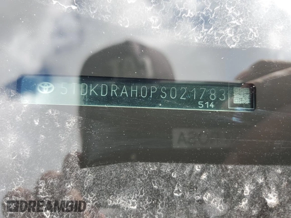 2023 Toyota Highlander L with VIN 5TDKDRAH0PS021783, listed as a Copart auction lot 58024745 with 61,752 mi miles and Salvage title. Bid and sale history available at DreamBid. Image 13.