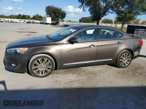 2014 Kia Cadenza Premium with VIN KNALN4D71E5137968, listed as a Copart auction lot 77713464 with 167,157 mi miles and Salvage Title. Bid and sale history available at carsss.com. Image 1.