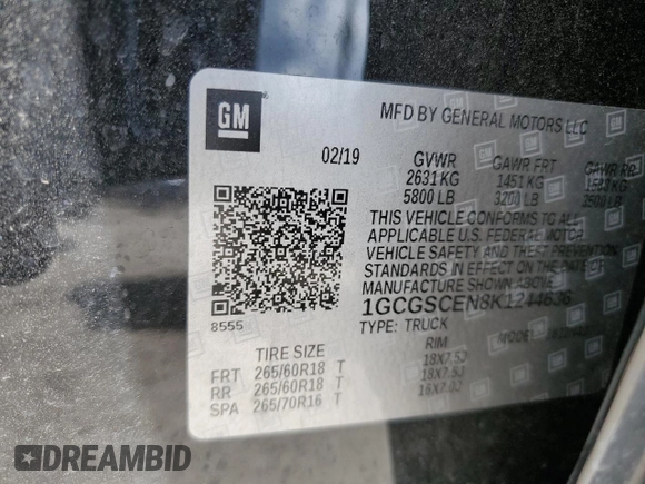 2019 Chevrolet Colorado 2WD LT z VIN 1GCGSCEN8K1244636, wystawiony jako Copart lot #56206705 z przebiegiem 40 450 mil mil oraz Szkoda całkowita • Salvage title. Historia ofert i sprzedaży dostępna na DreamBid. Obrazek 12.