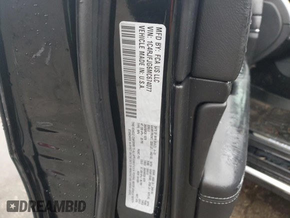 2021 Jeep Grand Cherokee Summit with VIN 1C4RJFJG6MC674077, listed as a Copart auction lot 44594475 with 46,794 mi miles and Salvage Title. Bid and sale history available at carsss.com. Image 13.