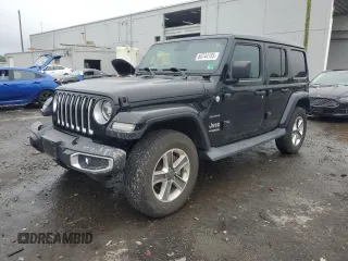 2019 Jeep Wrangler Unlimited Sahara with VIN 1C4HJXEN7KW612273, listed as a Copart auction lot 60744185 with 55,176 mi miles and Salvage title. Bid and sale history available at DreamBid. Image 1.