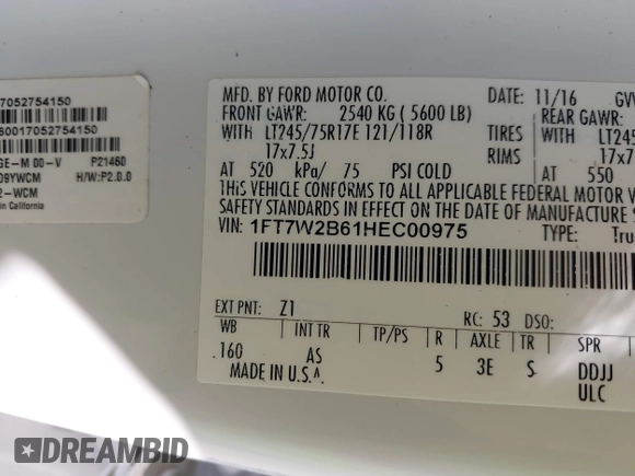2017 Ford F-250 Lariat с VIN 1FT7W2B61HEC00975, выставлен на аукционе IAAI как лот 41722767 с пробегом 72 663 миль миль и . История ставок и продаж доступна на DreamBid. Изображение 9.