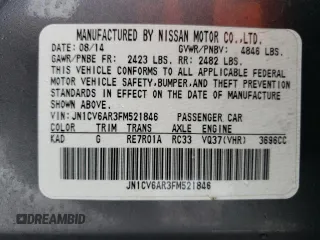 2015 Infiniti Q40 with VIN JN1CV6AR3FM521846, listed as a Copart auction lot 79340044 with 126,702 mi miles and Salvage Title. Bid and sale history available at carsss.com. Image 12.