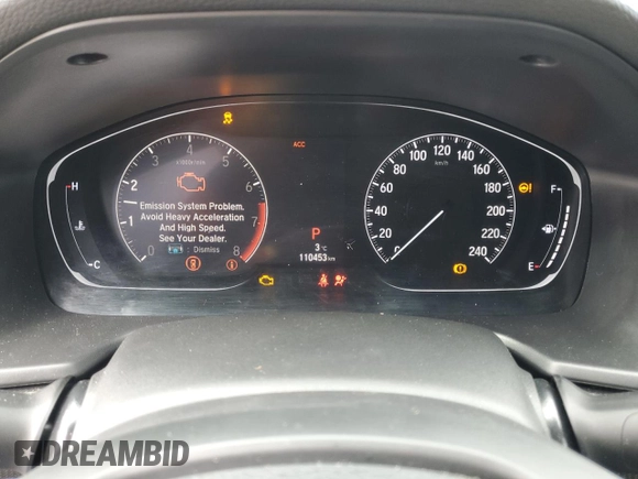 2019 Honda Accord Sport with VIN 1HGCV1F37KA804249, listed as a Copart auction lot 47674595 with 110,453 mi miles and Clean Title. Bid and sale history available at DreamBid. Image 9.