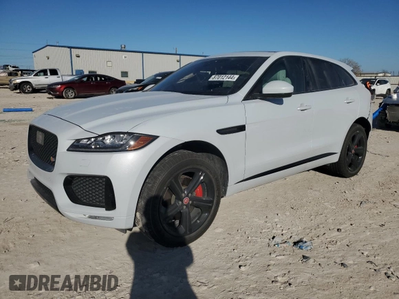 2019 Jaguar F-Pace S with VIN SADCM2FV1KA391631, listed as a Copart auction lot 87012144 with 73,021 mi miles and Salvage Title. Bid and sale history available at DreamBid. Image 1.