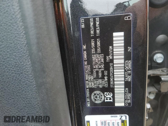 2023 Lexus RX 500h F Sport Performance z VIN 2T2BCMEA7PC008410, wystawiony jako Copart lot #62013635 z przebiegiem 7 720 mil mil oraz Czysty tytuł • Clean title. Historia ofert i sprzedaży dostępna na DreamBid. Obrazek 13.