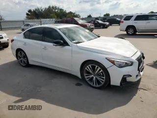 2023 Infiniti Q50 Sensory with VIN JN1EV7CP5PM511511, listed as a Copart auction lot 70323834 with 29,298 mi miles and Salvage title. Bid and sale history available at DreamBid. Image 4.