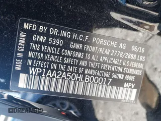 2017 Porsche Macan with VIN WP1AA2A50HLB00017, listed as a IAAI auction lot 41829891 with 100,541 mi miles and . Bid and sale history available at DreamBid. Image 9.