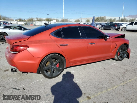 2019 Genesis G70 Advanced with VIN KMTG34LE5KU021265, listed as a Copart auction lot 48575855 with 52,650 mi miles and Salvage Title. Bid and sale history available at carsss.com. Image 3.