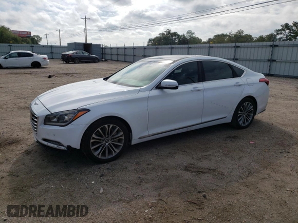 2017 Genesis G80 3.8L with VIN KMHGN4JEXHU176071, listed as a Copart auction lot 71457984 with 97,256 mi miles and Salvage Title. Bid and sale history available at carsss.com. Image 1.