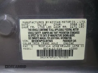 2012 Nissan Versa SV z VIN 3N1CN7AP1CL927523, wystawiony jako Copart lot #58196055 z przebiegiem 156 057 mil mil oraz Nie do naprawy • Non repairable. Historia ofert i sprzedaży dostępna na DreamBid. Obrazek 12.