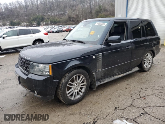 2011 Land Rover Range Rover HSE with VIN SALME1D45BA358416, listed as a Copart auction lot 44699005 with 105,737 mi miles and Salvage title. Bid and sale history available at DreamBid. Image 1.