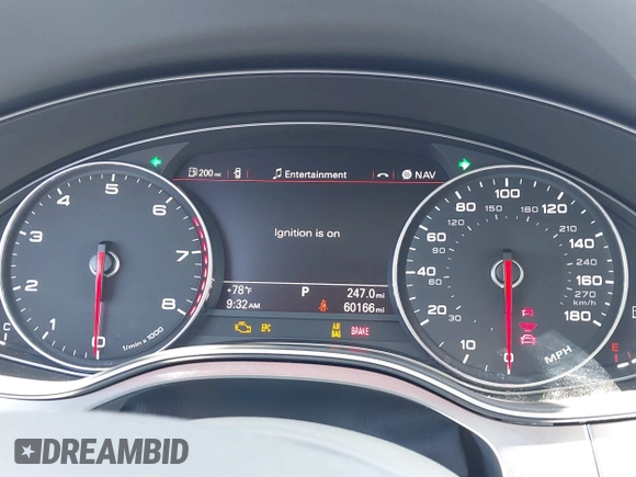 2012 Audi A7 Prestige with VIN WAU3GAFC6CN147105, listed as a IAAI auction lot 42096222 with 60,166 mi miles and . Bid and sale history available at DreamBid. Image 7.