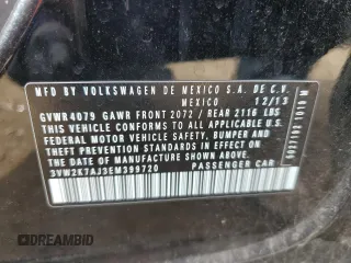 2014 Volkswagen Jetta Sedan S with VIN 3VW2K7AJ3EM399720, listed as a Copart auction lot 47484895 with 102,574 mi miles and Salvage Title. Bid and sale history available at carsss.com. Image 14.