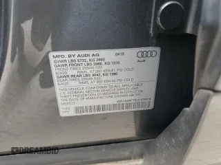 2018 Audi SQ5 Premium Plus with VIN WA1A4AFY0J2169916, listed as a Copart auction lot 65197153 with 75,478 mi miles. Bid and sale history available at carsss.com. Image 14.