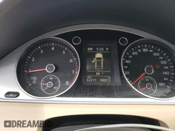 2013 Volkswagen CC Sport with VIN WVWBN7AN8DE509193, listed as a Copart auction lot 65256984 with 62,211 mi miles and Salvage Title. Bid and sale history available at carsss.com. Image 9.
