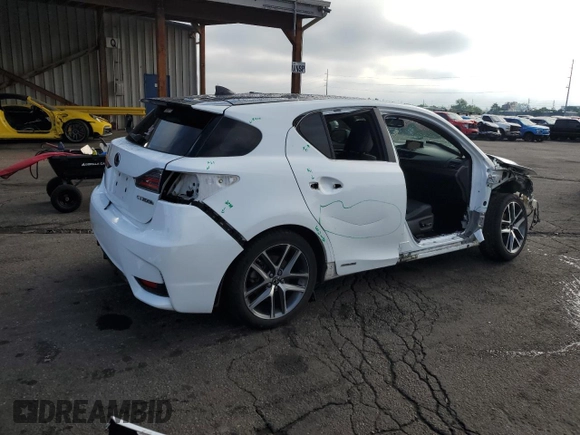 2015 Lexus CT 200h with VIN JTHKD5BH0F2242926, listed as a Copart auction lot 59048395 with 91,656 mi miles and Salvage title. Bid and sale history available at DreamBid. Image 3.