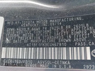 2014 Toyota Camry L with VIN 4T1BF1FK9EU467810, listed as a IAAI auction lot 41832292 with 178,115 mi miles. Bid and sale history available at carsss.com. Image 9.