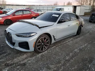 2023 BMW i4 M50 with VIN WBY33AW03PFN52597, listed as a Copart auction lot 44956705 with 0 mi miles and Salvage Title. Bid and sale history available at carsss.com. Image 1.