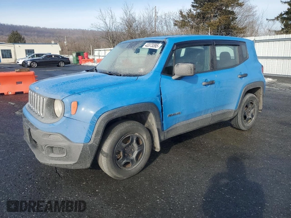 2015 Jeep Renegade Sport with VIN ZACCJBAT5FPB25299, listed as a Copart auction lot 43373395 with 54,867 mi miles and Salvage Title. Bid and sale history available at DreamBid. Image 1.
