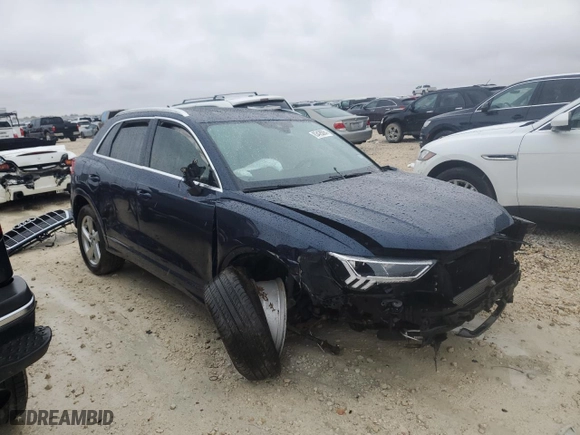 2020 Audi Q3 Premium Plus with VIN WA1BECF38L1037612, listed as a Copart auction lot 83426064 with 50,922 mi miles and Salvage Title. Bid and sale history available at carsss.com. Image 4.