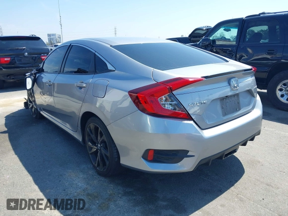 2019 Honda Civic Sedan Sport with VIN 2HGFC2F85KH515599, listed as a IAAI auction lot 41885201 with 76,653 mi miles. Bid and sale history available at carsss.com. Image 3.