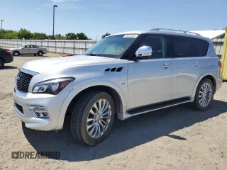 2017 Infiniti QX80 Signature Edition with VIN JN8AZ2NC7H9431701, listed as a Copart auction lot 59010995 with 92,302 mi miles and Salvage title. Bid and sale history available at DreamBid. Image 1.